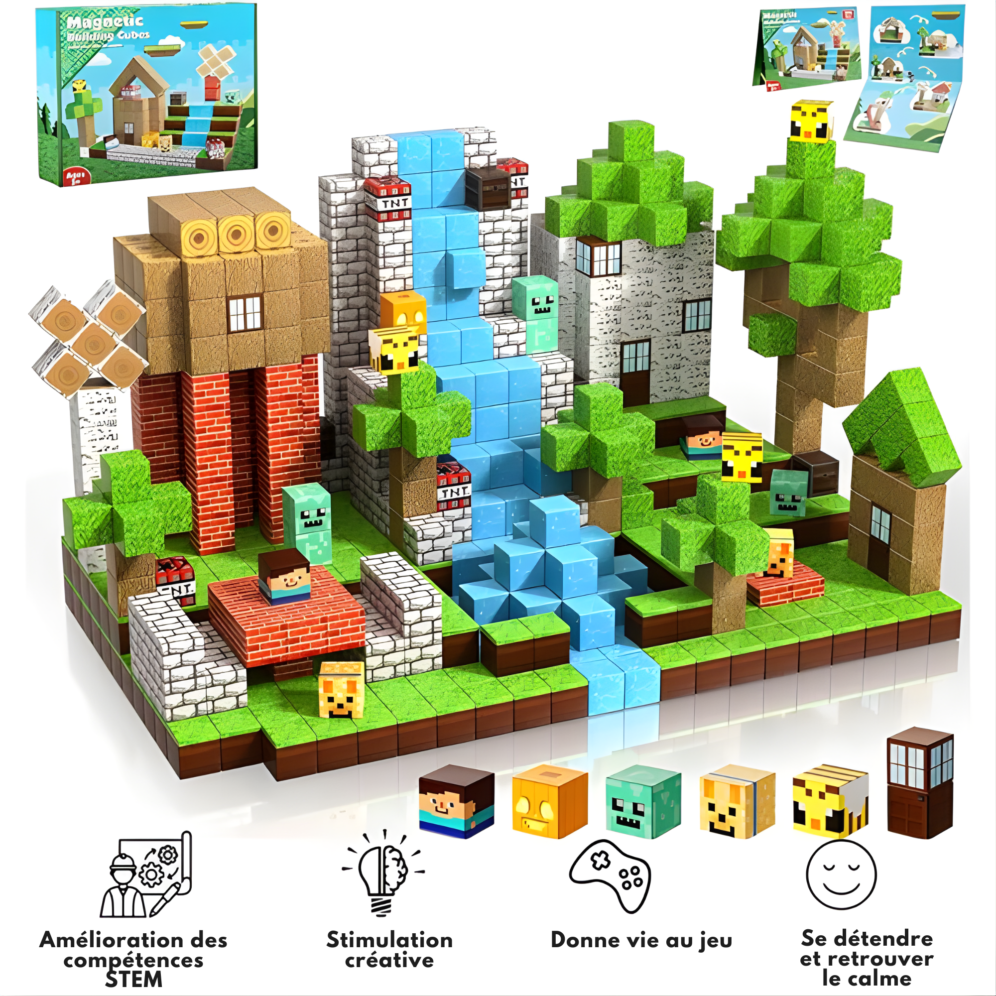 Blocs pixel | Set magnétique pour construire ton propre univers