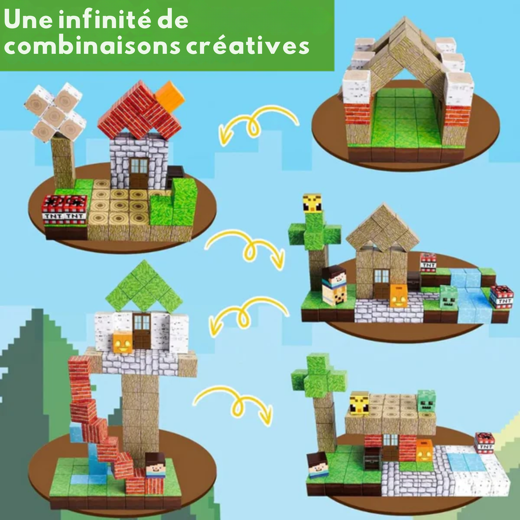 Blocs pixel | Set magnétique pour construire ton propre univers