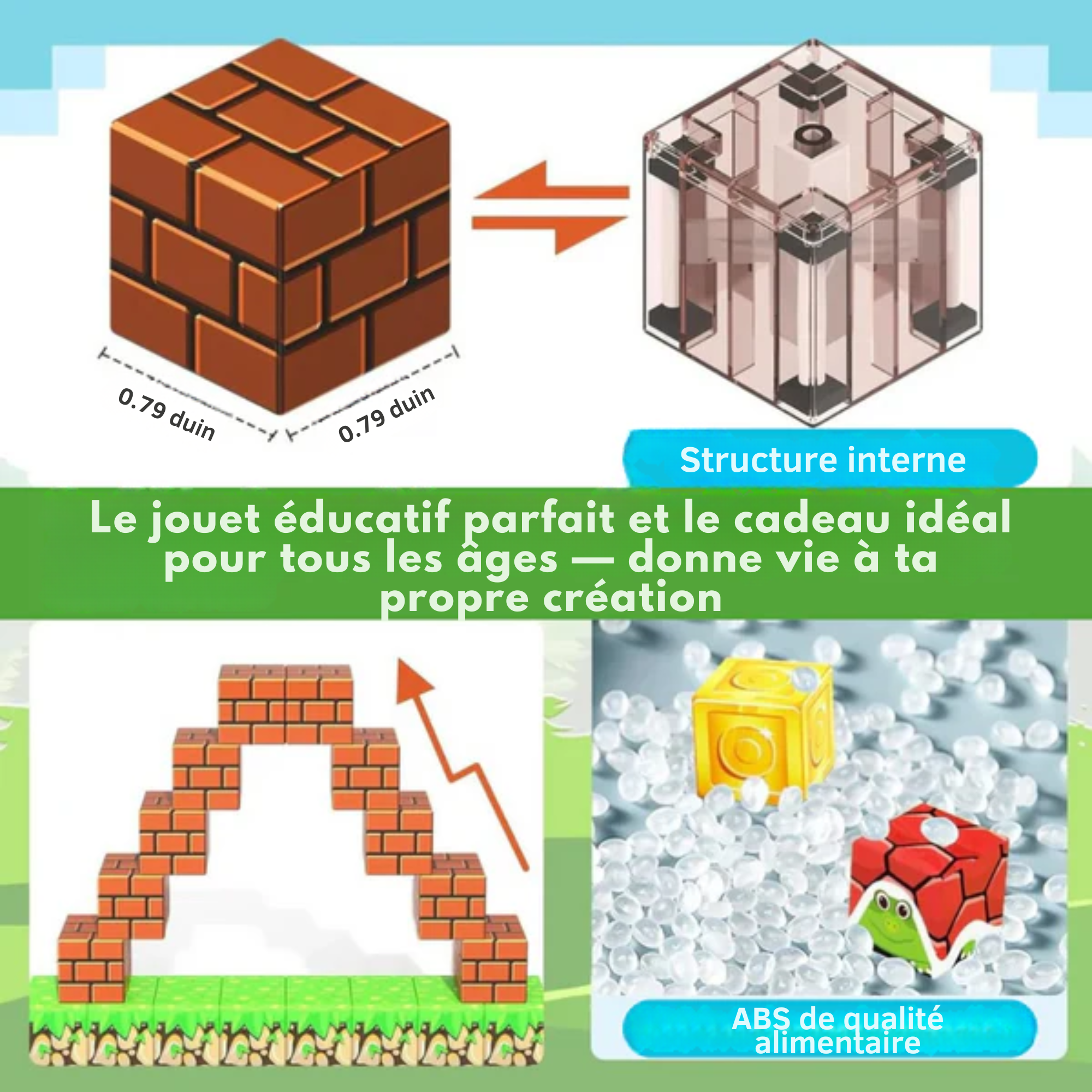 Blocs pixel | Set magnétique pour construire ton propre univers